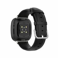 Fitbit Versa 3/4 &amp; Sense 1/2 Lederband - Schwarz