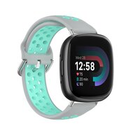 Fitbit Versa 3 &amp; 4 / Sense 1 &amp; 2 - Sport Edition - Gro&szlig; - Grau + T&uuml;rkis