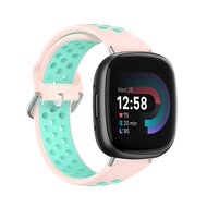 Fitbit Versa 3 &amp; 4 / Sense 1 &amp; 2 - Sport Edition - Gro&szlig; - Rosa + T&uuml;rkis