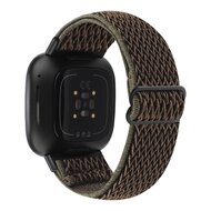 Fitbit Versa 3/4 &amp; Sense 1/2 Nylon Laufband - Braun mit dunkelgr&uuml;n