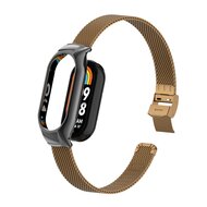 Milanaise Band mit Geh&auml;use - Braun - Xiaomi Smart Band 8 &amp; 9