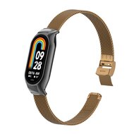 Milanaise Band mit Geh&auml;use - Braun - Xiaomi Smart Band 8 &amp; 9