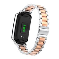 Metallgliederband mit Geh&auml;use - Silber mit Ros&eacute;gold - Xiaomi Smart band 7 Pro