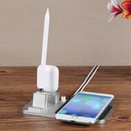 3 in 1 Ladeger&auml;t geeignet f&uuml;r Apple Pencil &amp; AirPods &amp; iPhone - Silber