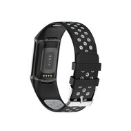 FitBit Charge 5 &amp; 6 Sportarmband mit Schnalle - Schwarz/Grau - Zweifarbig - Gr&ouml;&szlig;e: L