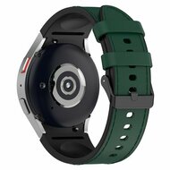 Leder + Silikonband - Small - Dunkelgr&uuml;n - Samsung Galaxy Watch 6 Classic - 47mm &amp; 43mm