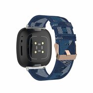 Fitbit Versa 3/4 &amp; Sense 1/2 Segeltuchband - Blau