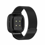 Fitbit Versa 3/4 &amp; Sense 1/2 milanaise Armband - Large - Schwarz