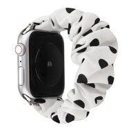 Elastisches Armband - Schwarz gepunktet - Geeignet f&uuml;r Apple Watch 38mm / 40mm / 41mm / 42mm