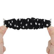 Elastisches Armband - Schwarz mit wei&szlig;en Tupfen - Geeignet f&uuml;r Apple Watch 38mm / 40mm / 41mm / 42mm