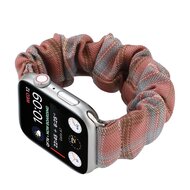 Elastisches Armband - Hellrot / Blau - Geeignet f&uuml;r Apple Watch 38mm / 40mm / 41mm / 42mm