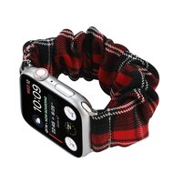 Elastisches Armband - Rot / Schwarz - Geeignet f&uuml;r Apple Watch 38mm / 40mm / 41mm / 42mm