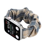 Elastisches Armband - Khaki / Dunkelblau - Geeignet f&uuml;r Apple Watch 38mm / 40mm / 41mm / 42mm