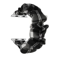 Elastisches Armband - Schwarz / Wei&szlig; - Geeignet f&uuml;r Apple Watch 38mm / 40mm / 41mm / 42mm