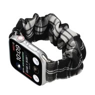 Elastisches Armband - Schwarz / Wei&szlig; - Geeignet f&uuml;r Apple Watch 38mm / 40mm / 41mm / 42mm