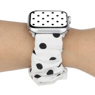 Elastisches Armband - Schwarze Punkte - Geeignet f&uuml;r Apple Watch 44mm / 45mm / 46mm / 49mm
