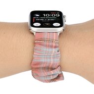 Elastisches Armband - Hellrot / Blau - Geeignet f&uuml;r Apple Watch 44mm / 45mm / 46mm / 49mm