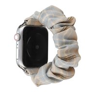 Elastisches Armband - Khaki / Hellblau - Geeignet f&uuml;r Apple Watch 44mm / 45mm / 46mm / 49mm
