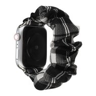 Elastisches Armband - Schwarz / Wei&szlig; - Geeignet f&uuml;r Apple Watch 44mm / 45mm / 46mm / 49mm