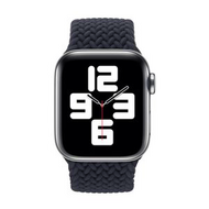 Geflochtenes Solo Loop Armband - Gr&ouml;&szlig;e: L - Dunkelblau - Geeignet f&uuml;r Apple Watch 38mm / 40mm / 41mm / 42mm