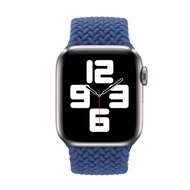 Geflochtenes Solo Loop Armband - Gr&ouml;&szlig;e: S - Blau - Geeignet f&uuml;r Apple Watch 44mm / 45mm / 46mm / 49mm