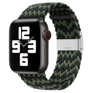 Geflochtenes Armband - Schwarz / Gr&uuml;n - Geeignet f&uuml;r Apple Watch 38mm / 40mm / 41mm / 42mm