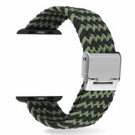 Geflochtenes Armband - Schwarz / Gr&uuml;n - Geeignet f&uuml;r Apple Watch 44mm / 45mm / 46mm / 49mm