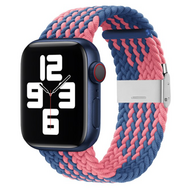 Geflochtenes Armband - Rosa / Blau - Geeignet f&uuml;r Apple Watch 44mm / 45mm / 46mm / 49mm
