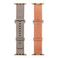 Nylonband - Hellbraun / Blau - Geeignet f&uuml;r Apple Watch 44mm / 45mm / 46mm / 49mm