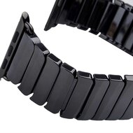Gliederarmband Keramikband - Schwarz - Geeignet f&uuml;r Apple Watch 38mm / 40mm / 41mm / 42mm