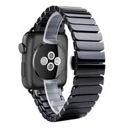 Gliederarmband Keramikband - Schwarz - Geeignet f&uuml;r Apple Watch 44mm / 45mm / 46mm / 49mm
