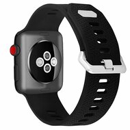Gemustertes Silikonarmband - Schwarz - Geeignet f&uuml;r Apple Watch 38mm / 40mm / 41mm / 42mm
