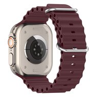 Ocean Armband - Weinrot - Geeignet f&uuml;r Apple Watch 44mm / 45mm / 46mm / 49mm