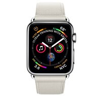 Klassisches Lederarmband - Wei&szlig; - Geeignet f&uuml;r Apple Watch 38mm / 40mm / 41mm / 42mm