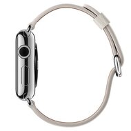 Klassisches Lederarmband - Wei&szlig; - Geeignet f&uuml;r Apple Watch 38mm / 40mm / 41mm / 42mm