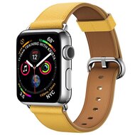 Klassisches Lederarmband - Gelb - Geeignet f&uuml;r Apple Watch 38mm / 40mm / 41mm / 42mm