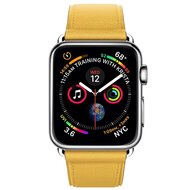 Klassisches Lederarmband - Gelb - Geeignet f&uuml;r Apple Watch 38mm / 40mm / 41mm / 42mm