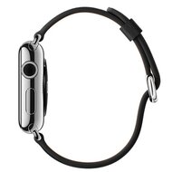 Klassisches Lederarmband - Schwarz - Geeignet f&uuml;r Apple Watch 38mm / 40mm / 41mm / 42mm