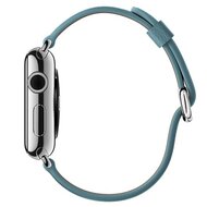 Klassisches Lederarmband - Hellblau - Geeignet f&uuml;r Apple Watch 44mm / 45mm / 46mm / 49mm