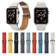 Klassisches Lederarmband - Hellblau - Geeignet f&uuml;r Apple Watch 44mm / 45mm / 46mm / 49mm