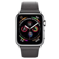 Klassisches Lederarmband - Grau - Geeignet f&uuml;r Apple Watch 44mm / 45mm / 46mm / 49mm
