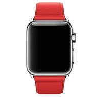Klassisches Lederarmband - Rot - Geeignet f&uuml;r Apple Watch 44mm / 45mm / 46mm / 49mm