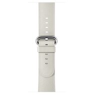 Klassisches Lederarmband - Wei&szlig; - Geeignet f&uuml;r Apple Watch 44mm / 45mm / 46mm / 49mm