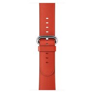 Klassisches Lederarmband - Orange / Braun - Geeignet f&uuml;r Apple Watch 44mm / 45mm / 46mm / 49mm