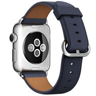 Klassisches Lederarmband - Mitternachtsblau - Geeignet f&uuml;r Apple Watch 44mm / 45mm / 46mm / 49mm