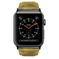 Luxus-Echtlederarmband - Hellbraun - Geeignet f&uuml;r Apple Watch 38mm / 40mm / 41mm / 42mm