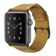Luxus-Echtlederarmband - Hellbraun - Geeignet f&uuml;r Apple Watch 44mm / 45mm / 46mm / 49mm