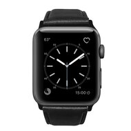 Luxus-Echtlederarmband - Schwarz - Geeignet f&uuml;r Apple Watch 44mm / 45mm / 46mm / 49mm