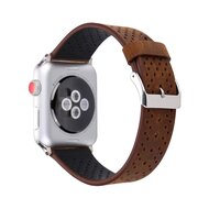 Dot Pattern Lederarmband - Braun - Geeignet f&uuml;r Apple Watch 38mm / 40mm / 41mm / 42mm