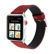 Dot Pattern Lederarmband - Rot - Geeignet f&uuml;r Apple Watch 38mm / 40mm / 41mm / 42mm